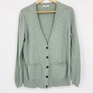 MADEWELL Graduate Cardigan Sweater Sage Green S
